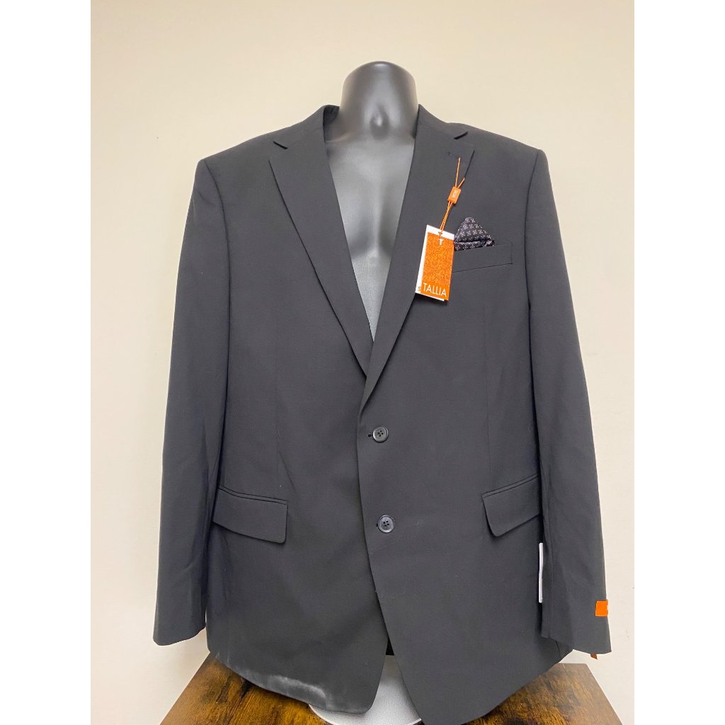 Tallia Men's Black Classic Fit Suit Separate Jacket Size 46l Defected (Stained)